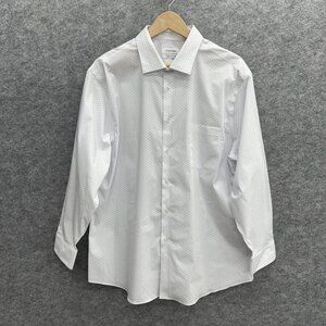 Calvin Klein Men's Wrinkle Free Fresh Dress Shirt White, 17-17.5 32/33, XL, NEW